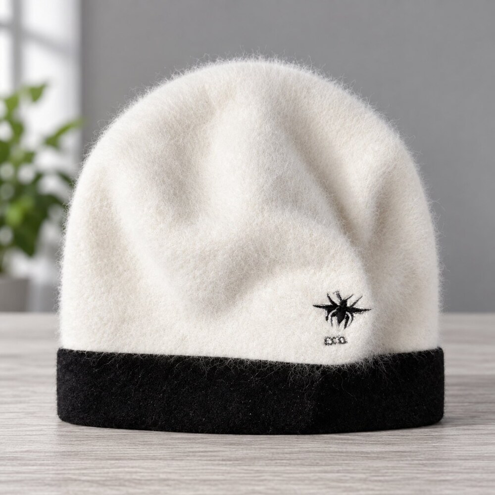 Dior Embroidered Fuzzy Beanie